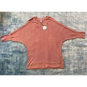 NWT! Anne Klein Mauve Pink Ribbed Knit Dolman Sleeve Sweater Size 2X